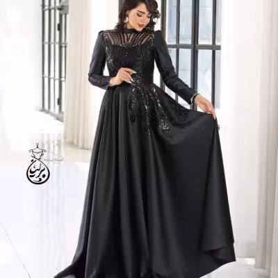 پیراهن زنانه ساتن مدل لباس مجلسی مزونی پیراهن مجلسی زنانه ماکسی شیک