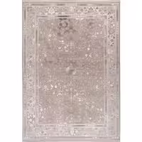 فرش طرح 10LA0350 نسکافه ای 1500 شانه گل ابریشم