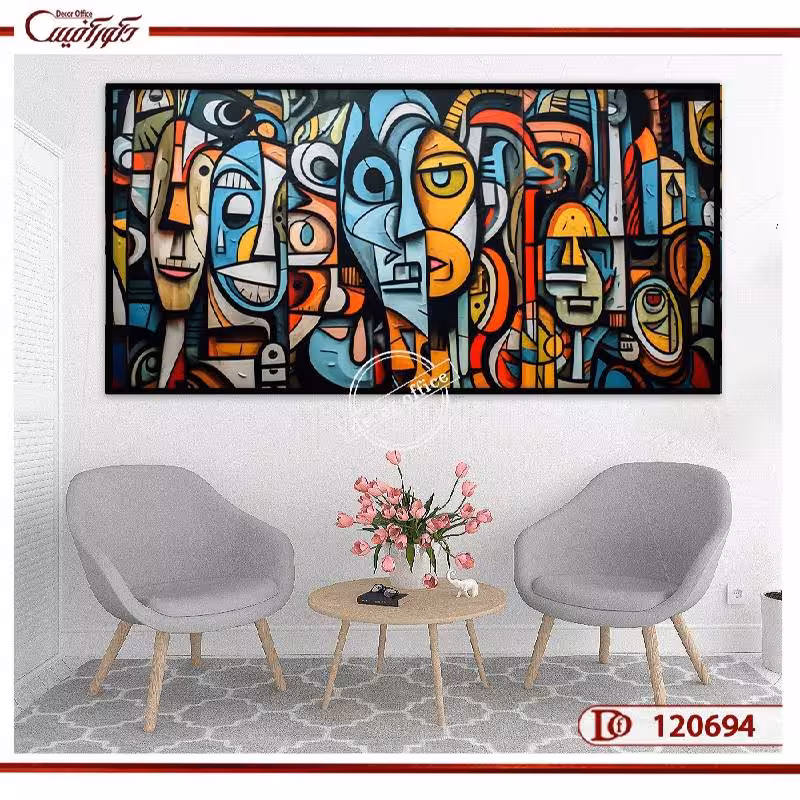 تابلو مدرن چهره‌های آبستره E120694