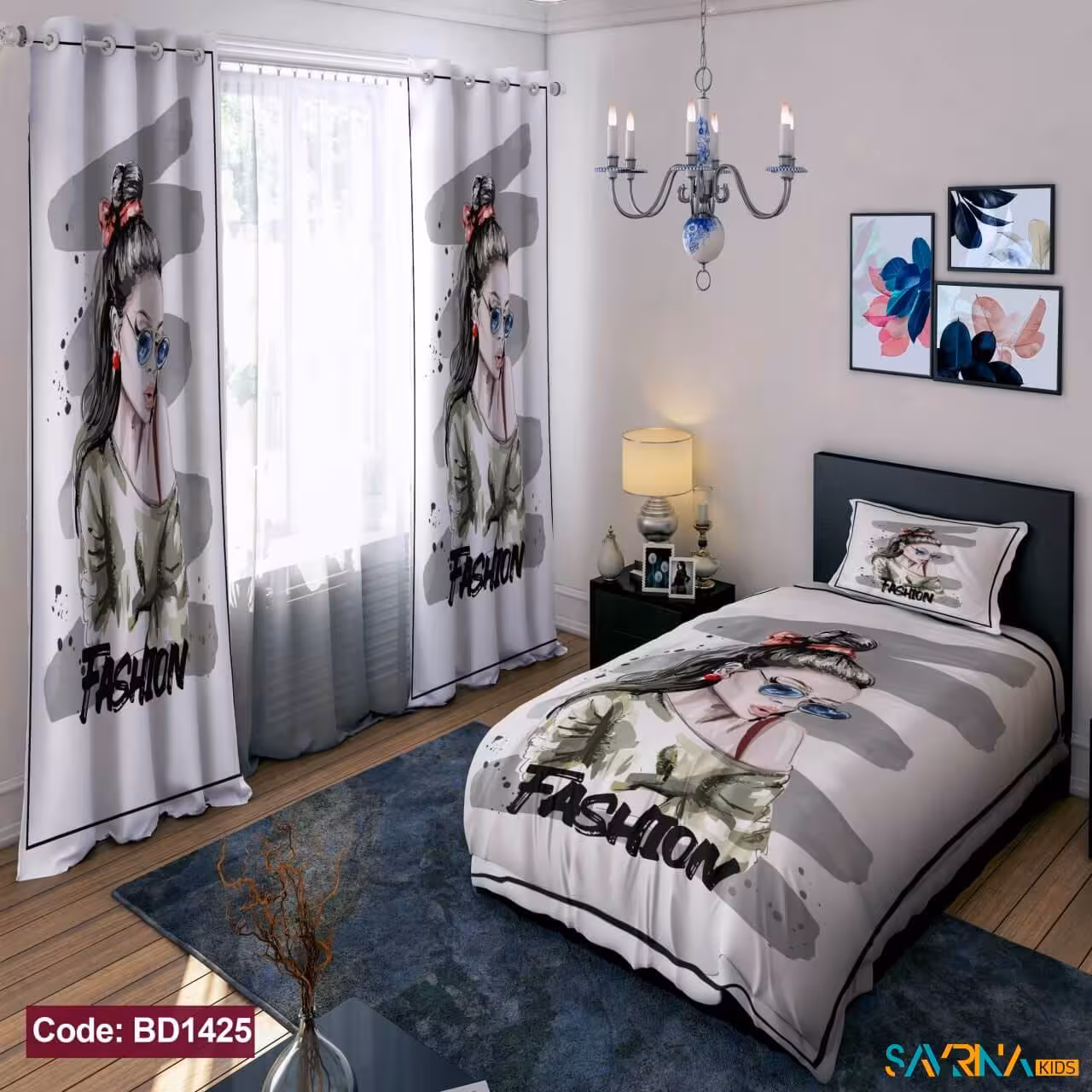 ست اتاق خواب دخترانه طرح fashion کد BD1425
