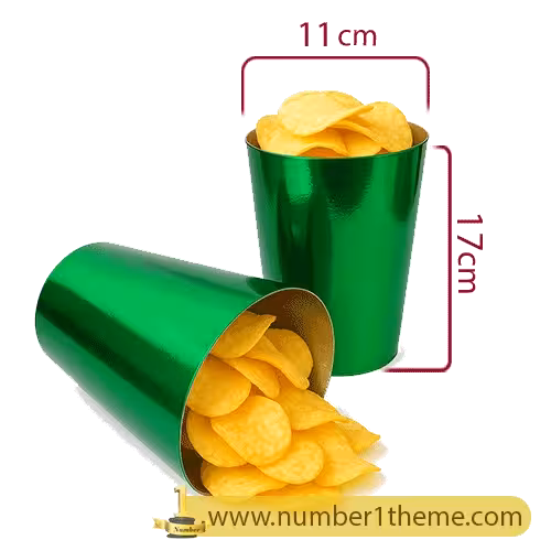ظرف پاپکورن سطلی متالایز سبز