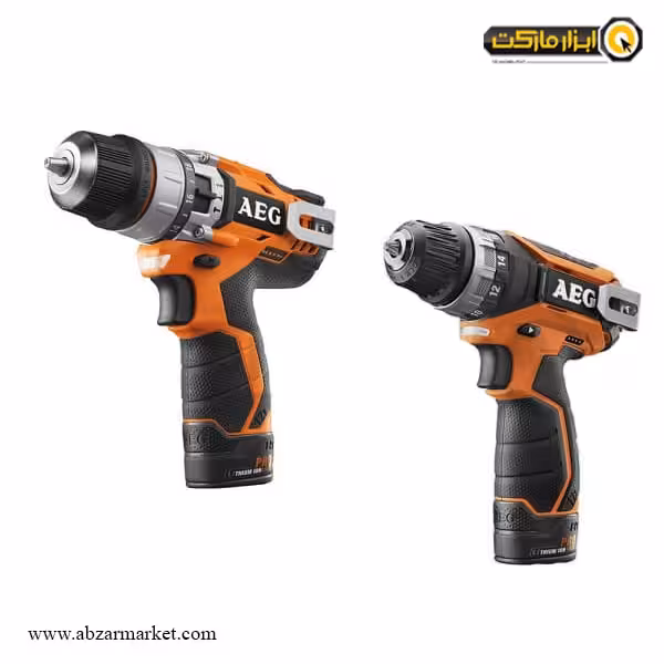کیت دو دستگاه شامل دریل پیچ گوشتی شارژی و دریل پیچ گوشتی شارژی چکشی آاگ