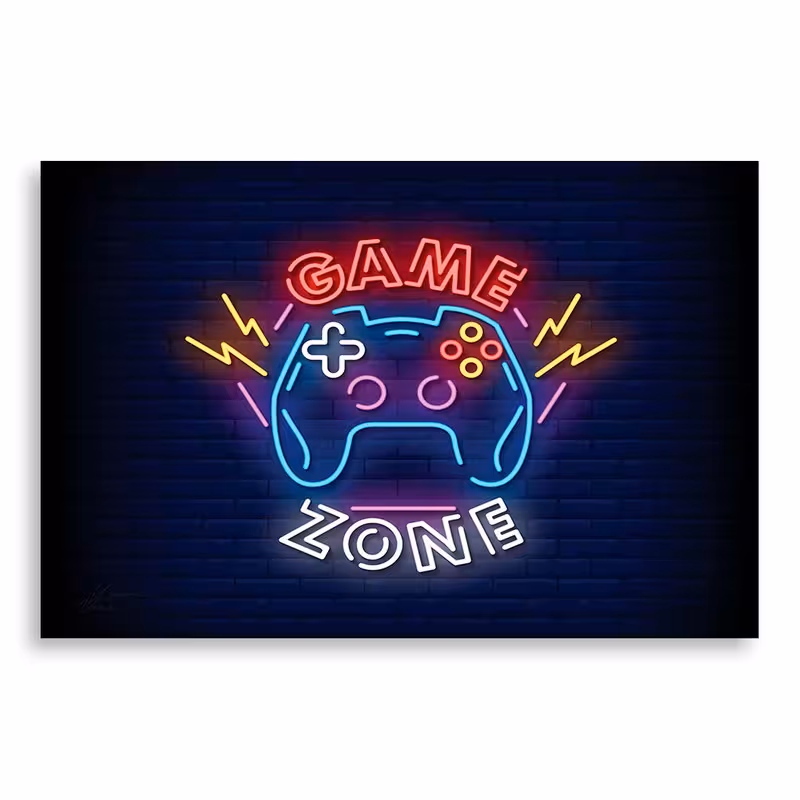 تابلو شاسی طرح گیم نئون مدل NV0249 | دنیای قاب