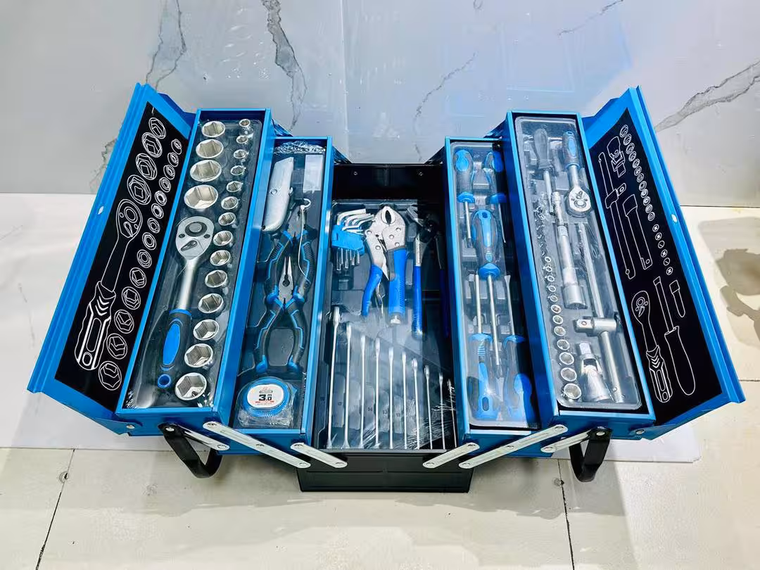 مجموعه جعبه بکس و ابزار 85 عددی باس سه طبقه باس مدل 85PCS