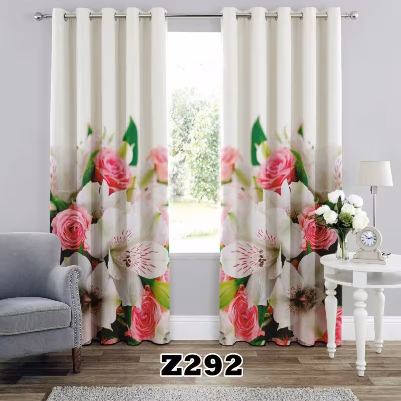 پرده سه بعدی طرح گل