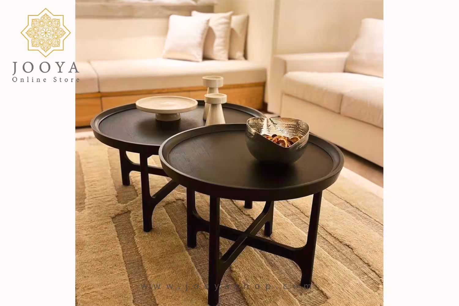 میز عسلی چوب راش آرتام مشکی