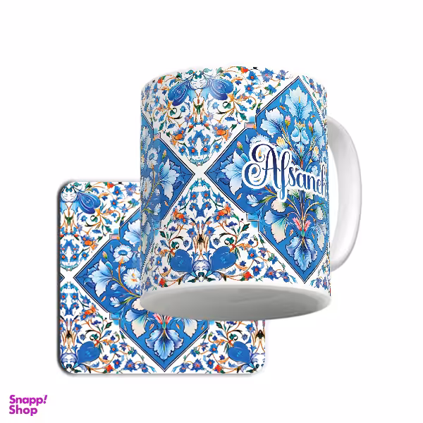 ماگ لاژید مدل اسم افسانه طرح سنتی کد TLE به همراه زیر لیوانی