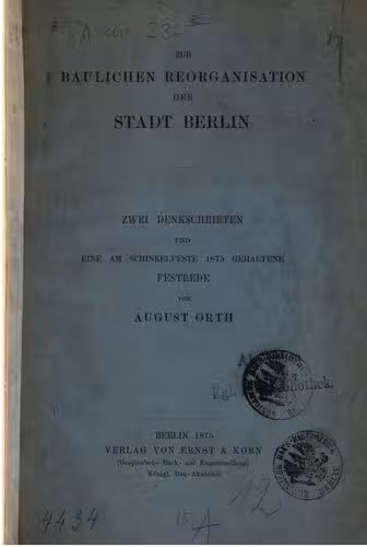 خرید و دانلود نسخه کامل کتاب Zur baulichen Reorganisation der Stadt Berlin
