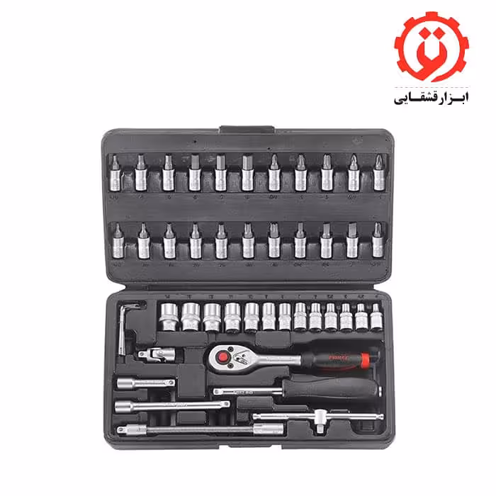 جعبه بکس 1/4 اینچ درایو 46 پارچه 6 پر فورس مدل 2462