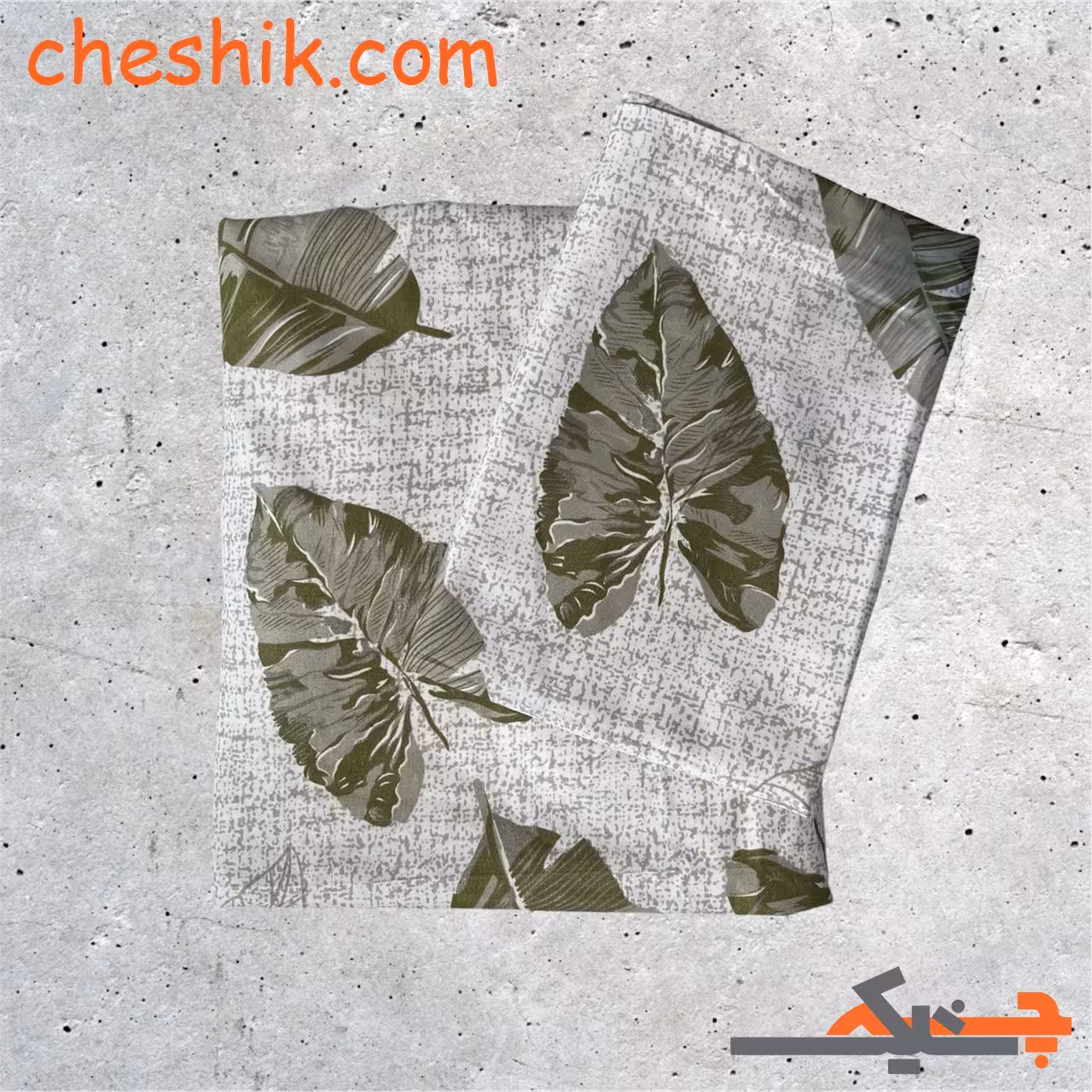 سرویس روتختی(روتشکی) کشدار دونفره 3 تکهطرح برگ بیدمجنون (سفید) عرض 160