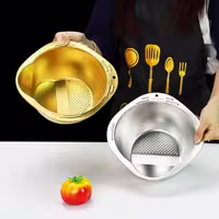 آبکش برنج‌شور استیل چندکاره