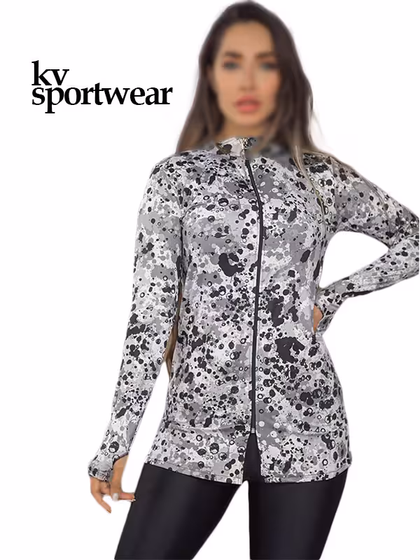 تیشرت تمام زیپ فینگردار ورزشی زنانه Nike