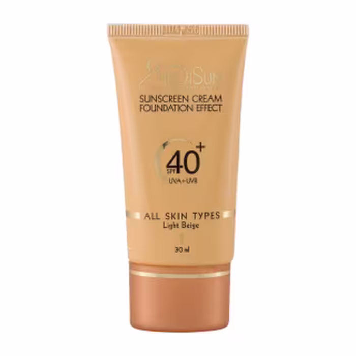 کرم ضد آفتاب کرم پودری مدیسان با SPF40 نمره 2 مناسب انواع پوست بژ طبیعی حجم 30 میلی لیتر