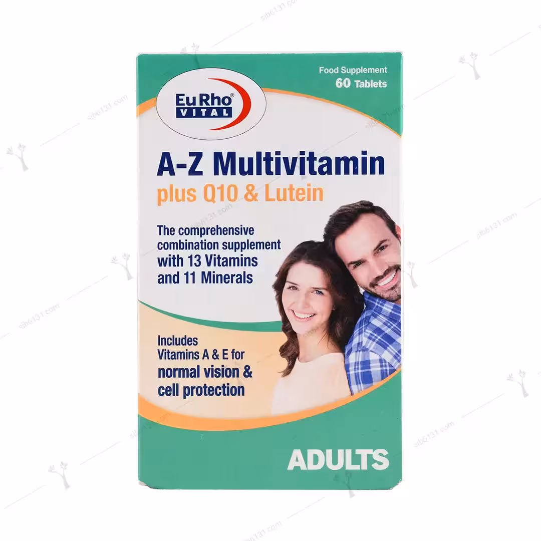 قرص AZ مولتی ویتامین پلاس کیوتن و لوتئین یوروویتال 60 عددی
