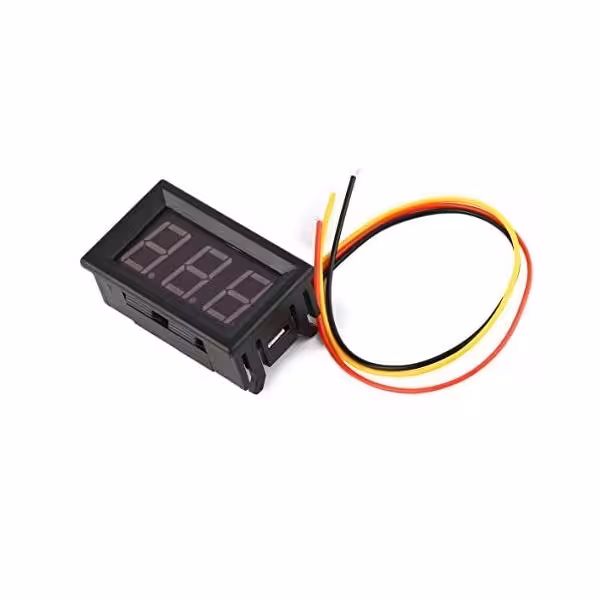 ماژول ولت متر دیجیتال روپانلی رنگ سبز 0 تا 100 ولت DC سه سیمه