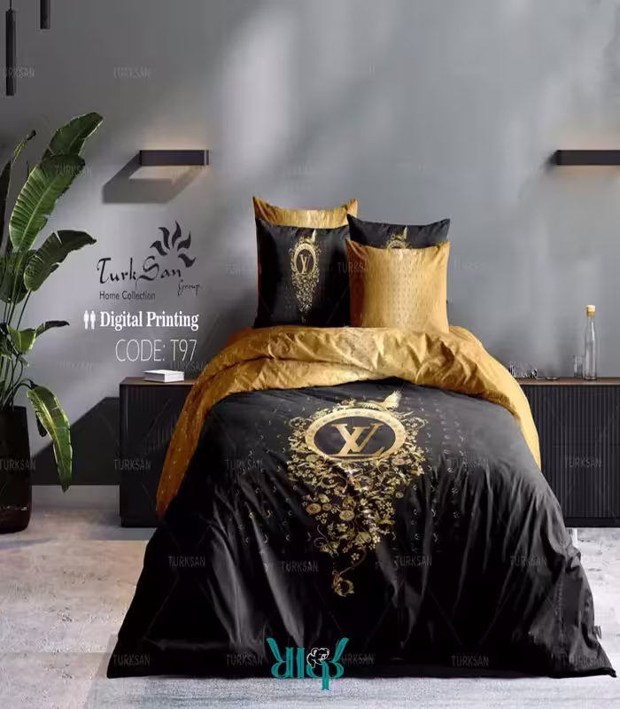 روتختی مشکی طرح LV دونفره کد T97