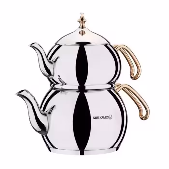 کتری و قوری مدل A222 کرکماز / KORKMAZ A222 HANEDAN KETTLE AND TEAPOT