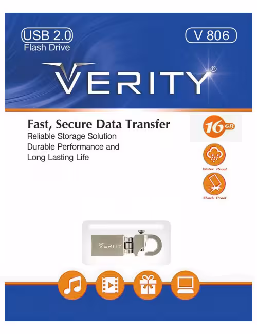 فلش مموری فلزی وریتی مدل V806 ظرفیت 16 گیگابایت
