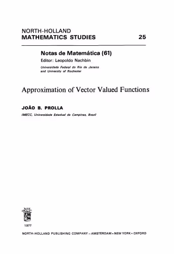 خرید و دانلود نسخه کامل کتاب Approximation of Vector Valued Functions