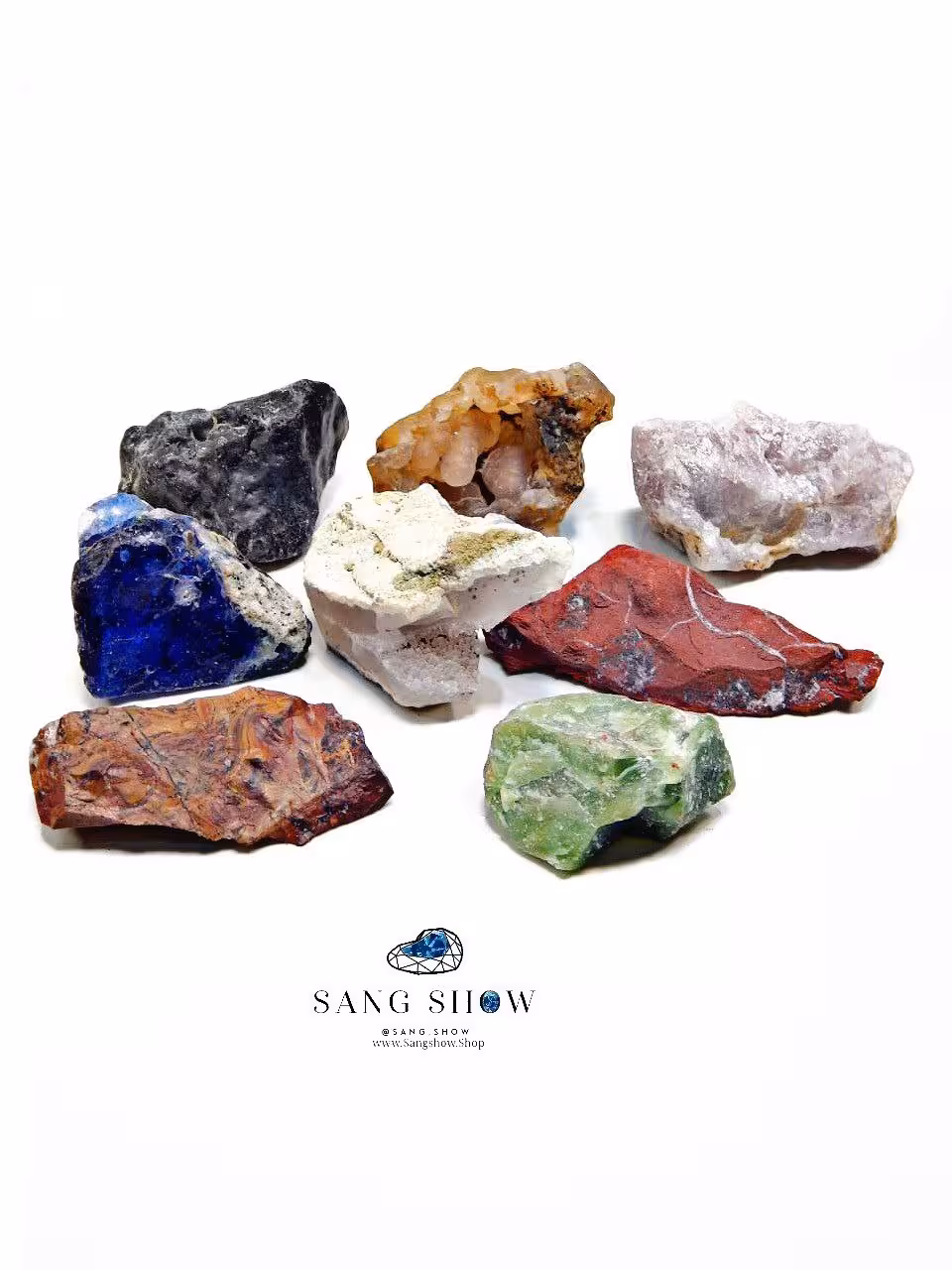 پک 7 چاکرا سنگهای اصل و راف و ویژه  متشکل از 8 سنگ Pack 39