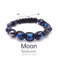 دستبند چرمی سنگ چشم ببر Moon