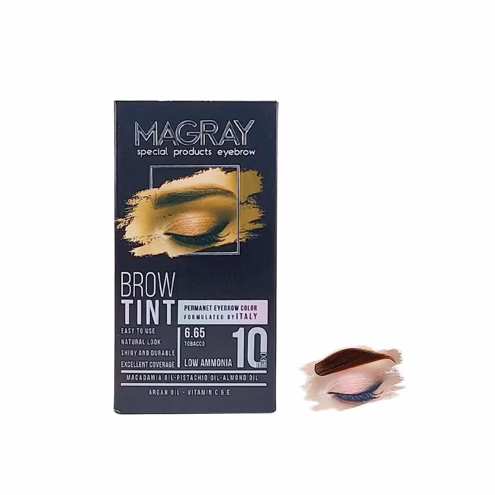 کیت رنگ ابرو حرفه ای ماگرای شماره 6.65 تنباکویی