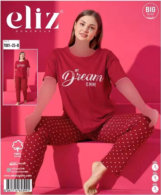 تیشرت شلوار سایز بزرگ زنانه کد7001-25-b