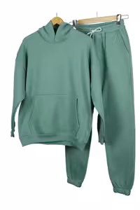 ست سویشرت و شلوار زنانه کتان گشاد و oversize با پارچه شاردون سه‌نخ مخصوص زمستان - 5664