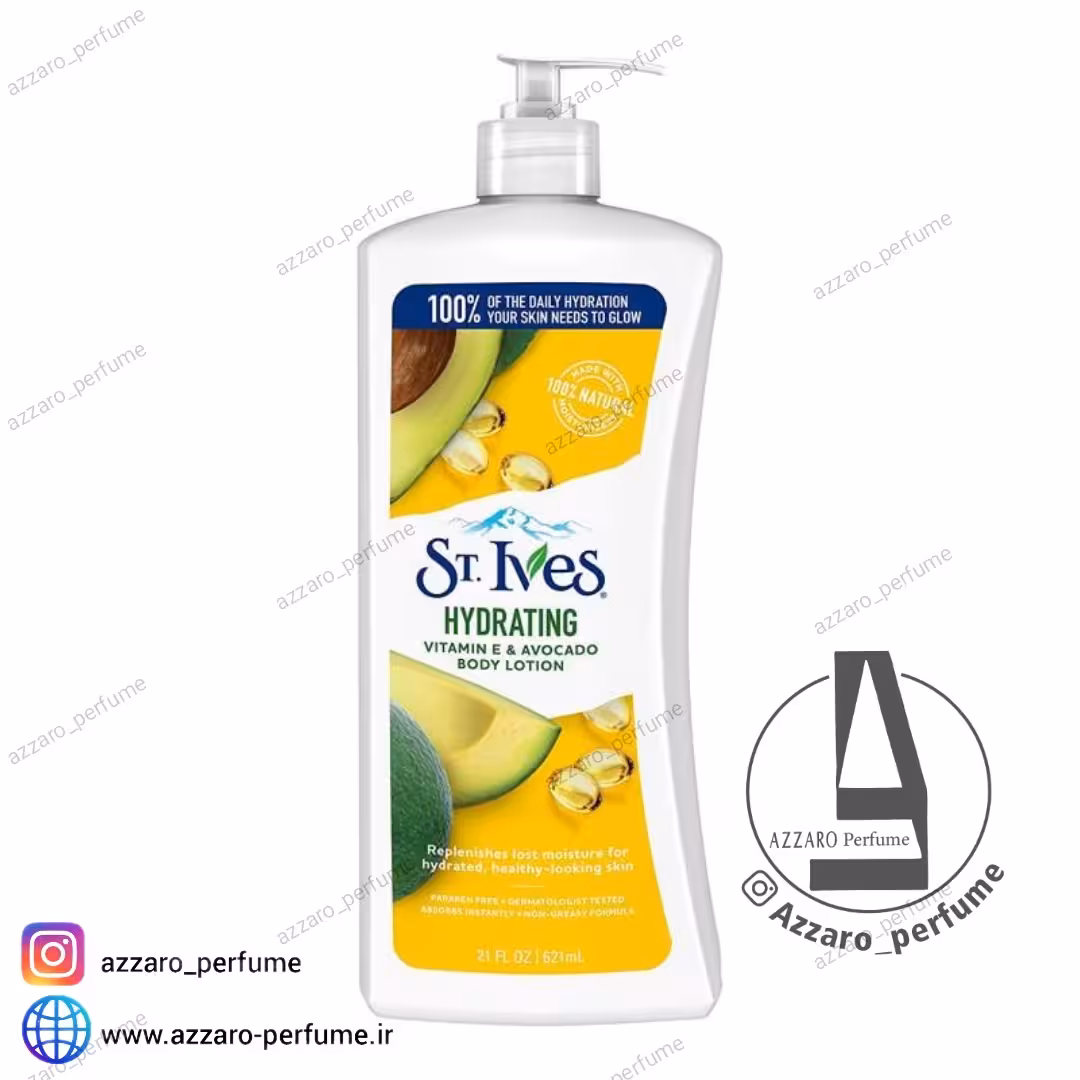 لوسیون بدن سنت ایوز StIves مدل HYDRATING با عصاره آووکادو حجم 621 میل