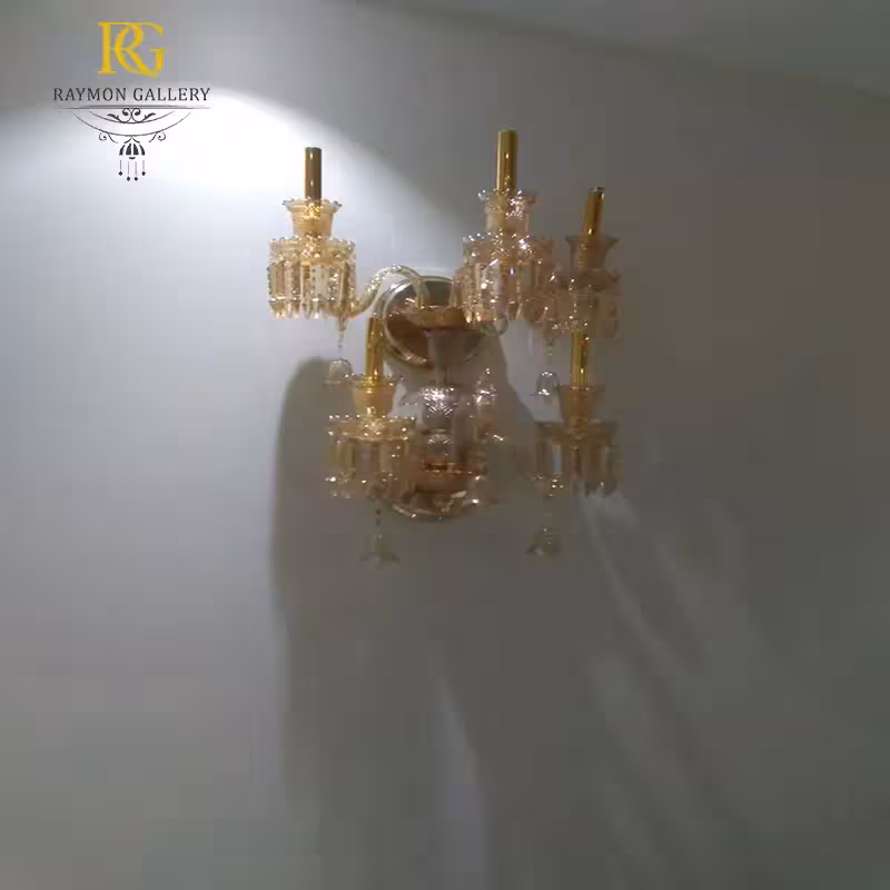 دیوارکوب 5 شاخه کریستالی سبک باکارات