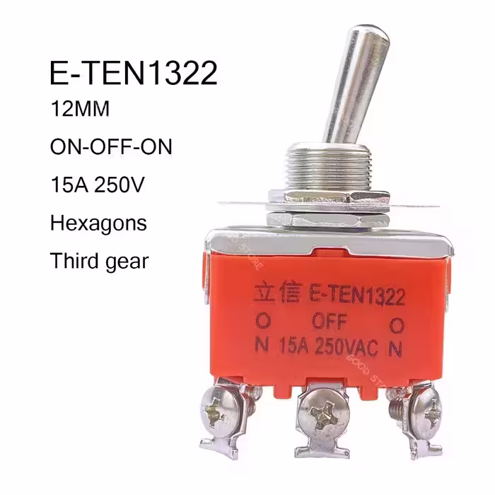کلید کلنگی سه حالته 6 پایه E-TEN 1322 (ON-OFF-ON)