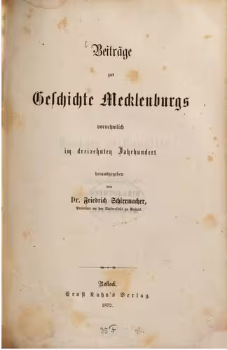 خرید و دانلود نسخه کامل کتاب Beiträge zur Geschichte Mecklenburgs vornehmlich im dreizehnten Jahrhundert