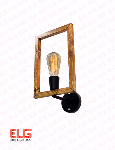 چراغ دیواری چوبی طرح مستطیل