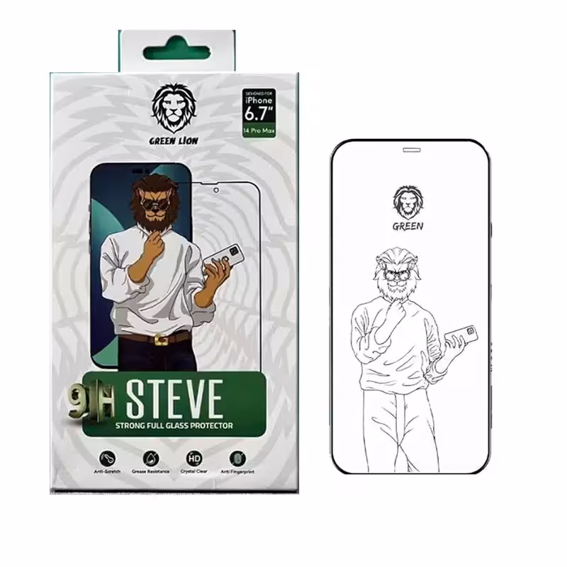 محافظ صفحه نمایش گرین لاین مدل 9H steve مناسب برای گوشی موبایل اپل iphone 14