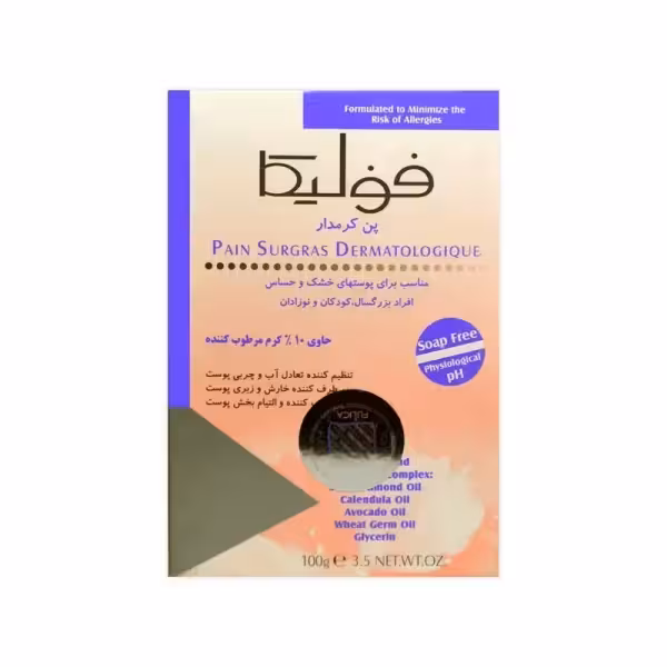 پن فولیکا مناسب پوست های خشک و حساس حاوی 10% کرم مرطوب کننده حجم 100 گرم