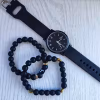 ست ساعت و دستبند دخترانه مشکی