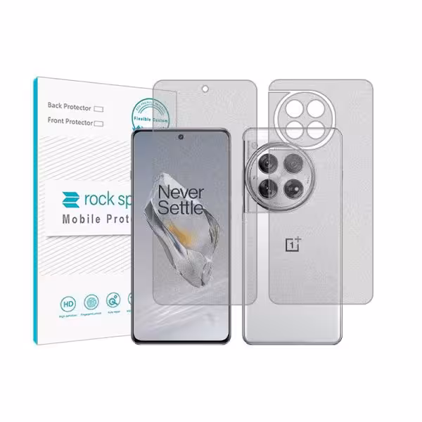 گلس صفحه نمایش و پشت گوشی وان پلاس 12 مدل نانو هیدروژل گیمینگ برند راک اسپیس کدss