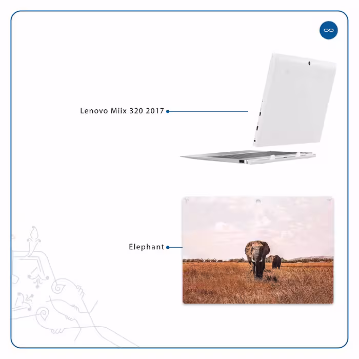 برچسب پوششی ماهوت مدل Elephant مناسب برای تبلت لنوو Miix 320 2017