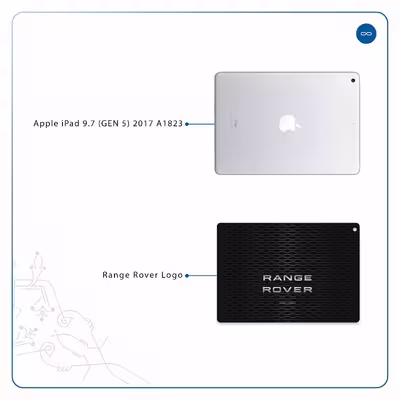 برچسب پوششی ماهوت مدل Range-Rover-Logo مناسب برای تبلت اپل iPad 9.7 (GEN 5) 2017 A1823