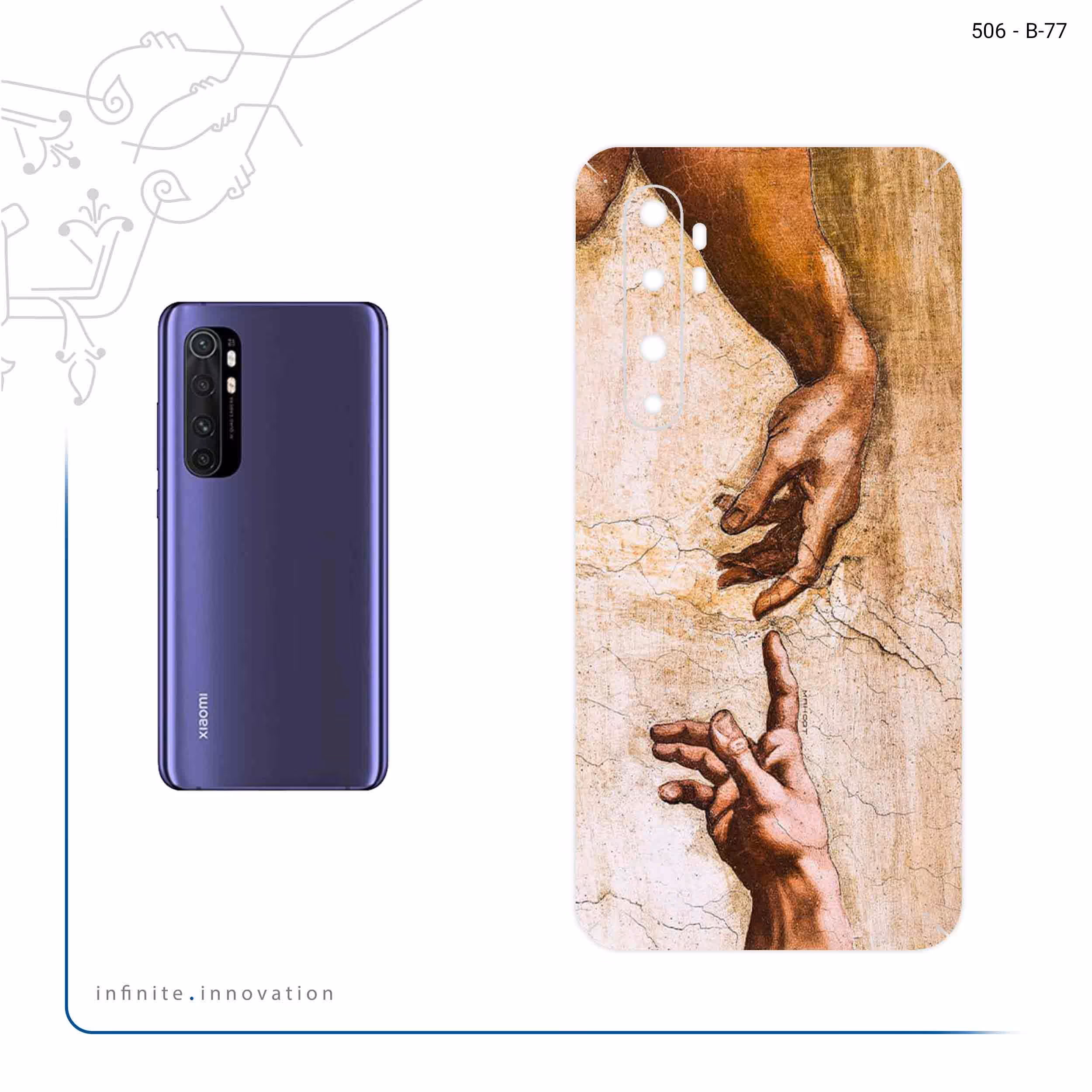 برچسب پوششی ماهوت مدل The Creation of Adam of MichelAnge مناسب برای گوشی موبایل شیائومی Mi Note 10 Lite