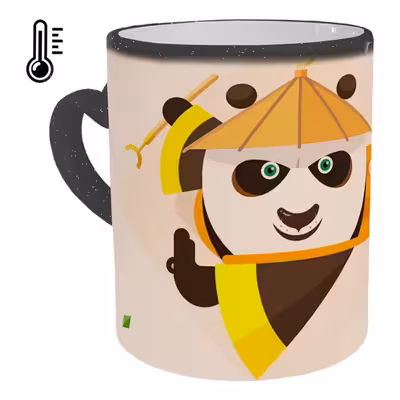 ماگ حرارتی مدل دسته قلبی اکلیلی طرح پاندا کنگ فو کار کد 98