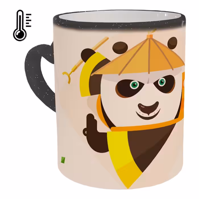 ماگ حرارتی مدل دسته قلبی اکلیلی طرح پاندا کنگ فو کار کد 98