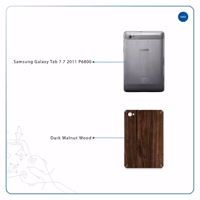 برچسب پوششی ماهوت مدل Dark Walnut Wood مناسب برای تبلت سامسونگ Galaxy Tab 7.7 2011 P6800