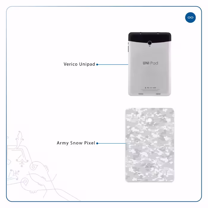 برچسب پوششی ماهوت مدل Army-Snow-Pixel مناسب برای تبلت وریکو Unipad