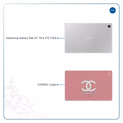 برچسب پوششی ماهوت مدل CHANEL-Logo مناسب برای تبلت سامسونگ Galaxy Tab A7 10.4 LTE 2020 T505