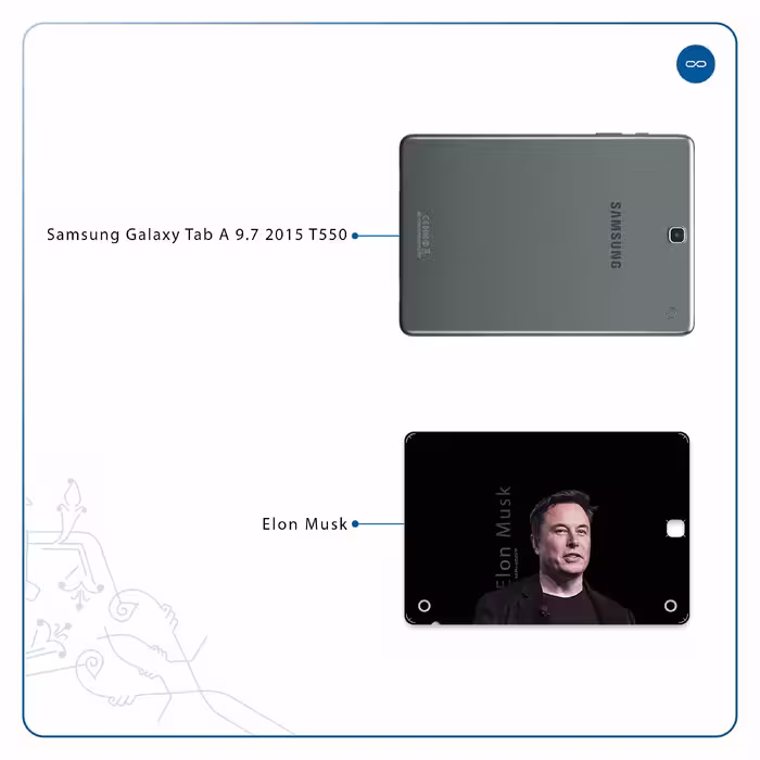 برچسب پوششی ماهوت مدل Elon Musk مناسب برای تبلت سامسونگ Galaxy Tab A 9.7 2015 T550