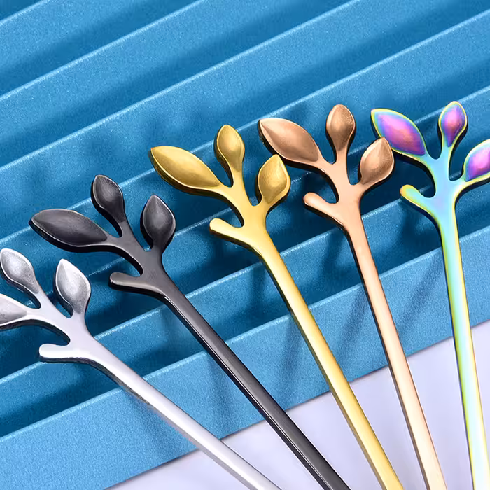 قاشق چای خوری مدل برگ کد 00670 مجموعه 6 عددی