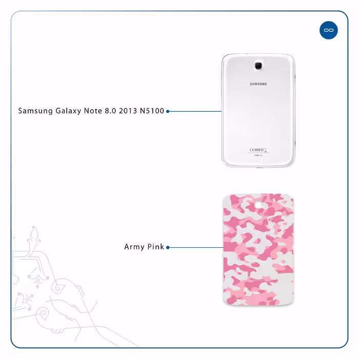 برچسب پوششی ماهوت مدل Army-Pink مناسب برای تبلت سامسونگ Galaxy Note 8.0 2013 N5100