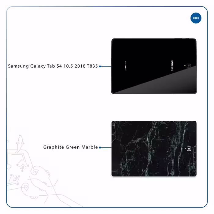 برچسب پوششی ماهوت مدل Graphite-Green-Marble مناسب برای تبلت سامسونگ Galaxy Tab S4 10.5 2018 T835