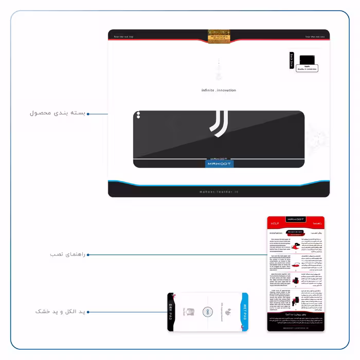 برچسب پوششی ماهوت مدل Juventus مناسب برای تبلت اپل iPad Pro 11 2018 A1934
